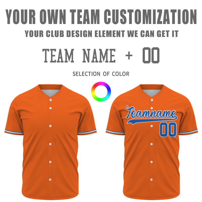 Custom Orange Navy Blue-White Classic Style Authentic Baseball Jersey