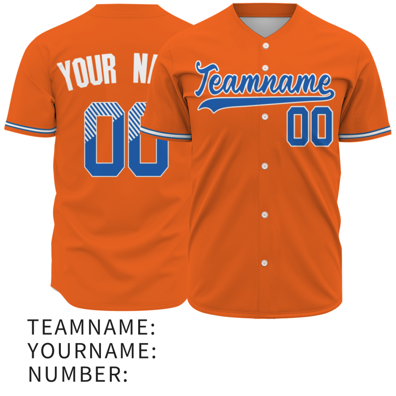 Custom Orange Navy Blue-White Classic Style Authentic Baseball Jersey