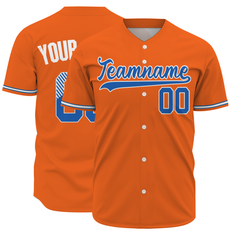 Custom Orange Navy Blue-White Classic Style Authentic Baseball Jersey