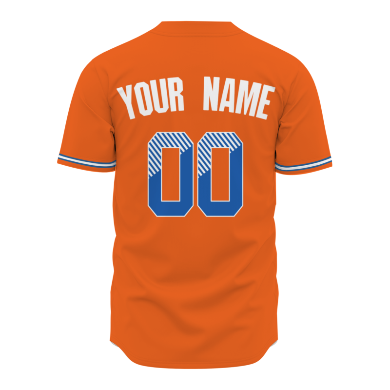 Custom Orange Navy Blue-White Classic Style Authentic Baseball Jersey