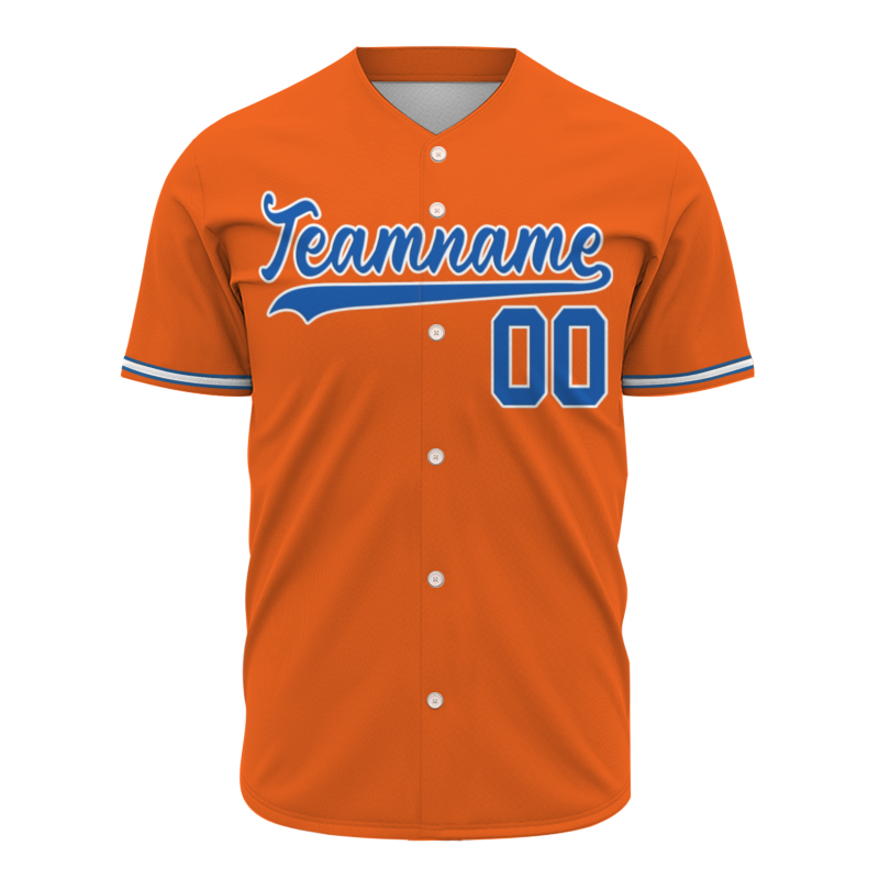 Custom Orange Navy Blue-White Classic Style Authentic Baseball Jersey