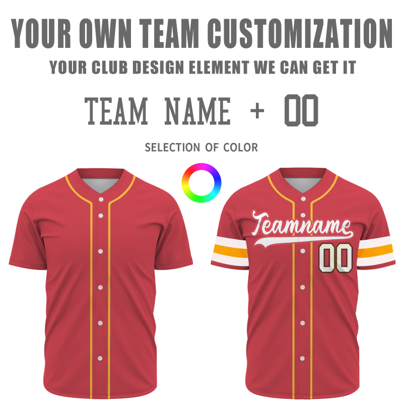 Custom Red White-Red Fashion Authentic Baseball Jersey