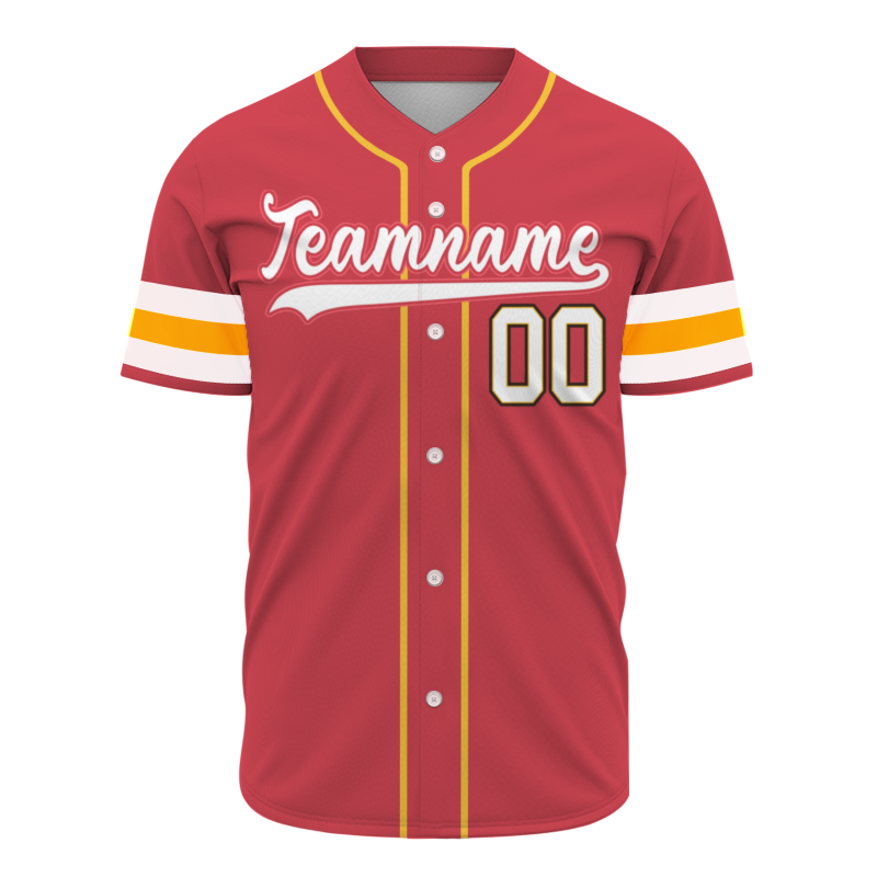 Custom Red White-Red Fashion Authentic Baseball Jersey