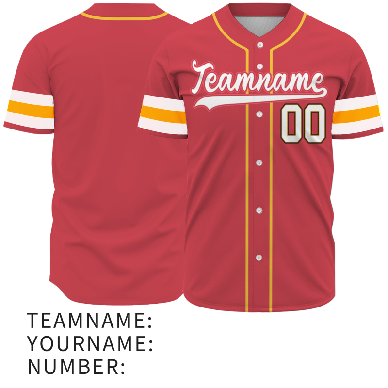 Custom Red White-Red Fashion Authentic Baseball Jersey