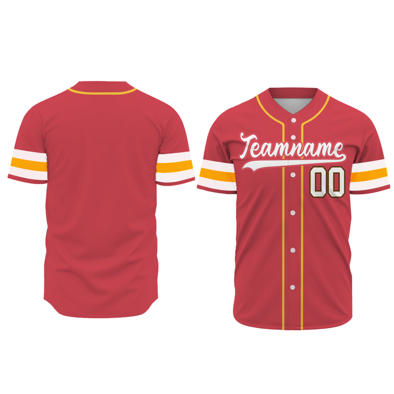 Custom Red White-Red Fashion Authentic Baseball Jersey