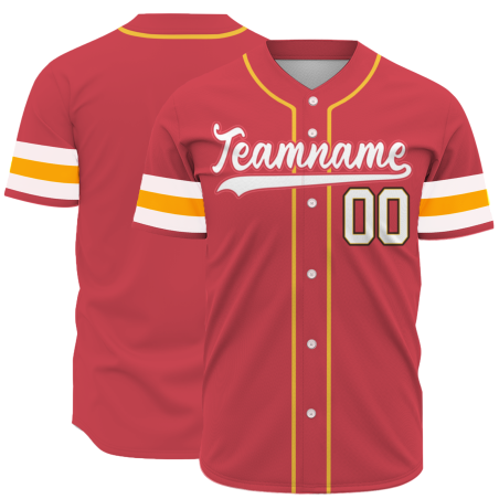 Custom Red White-Red Fashion Authentic Baseball Jersey