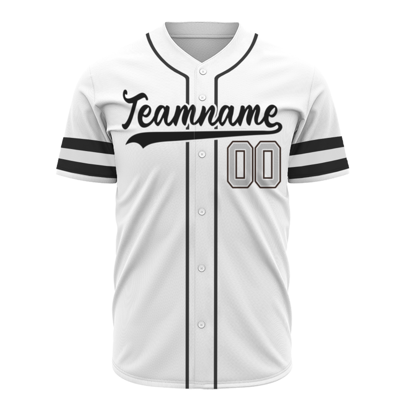 Custom White Black-White Fashion Authentic Baseball Jersey