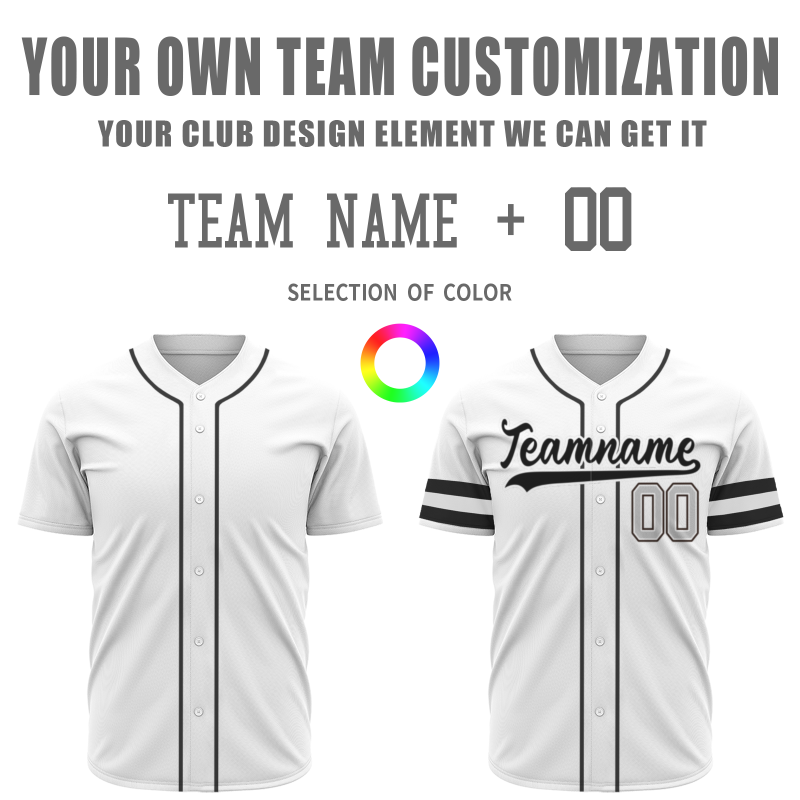 Custom White Black-White Fashion Authentic Baseball Jersey