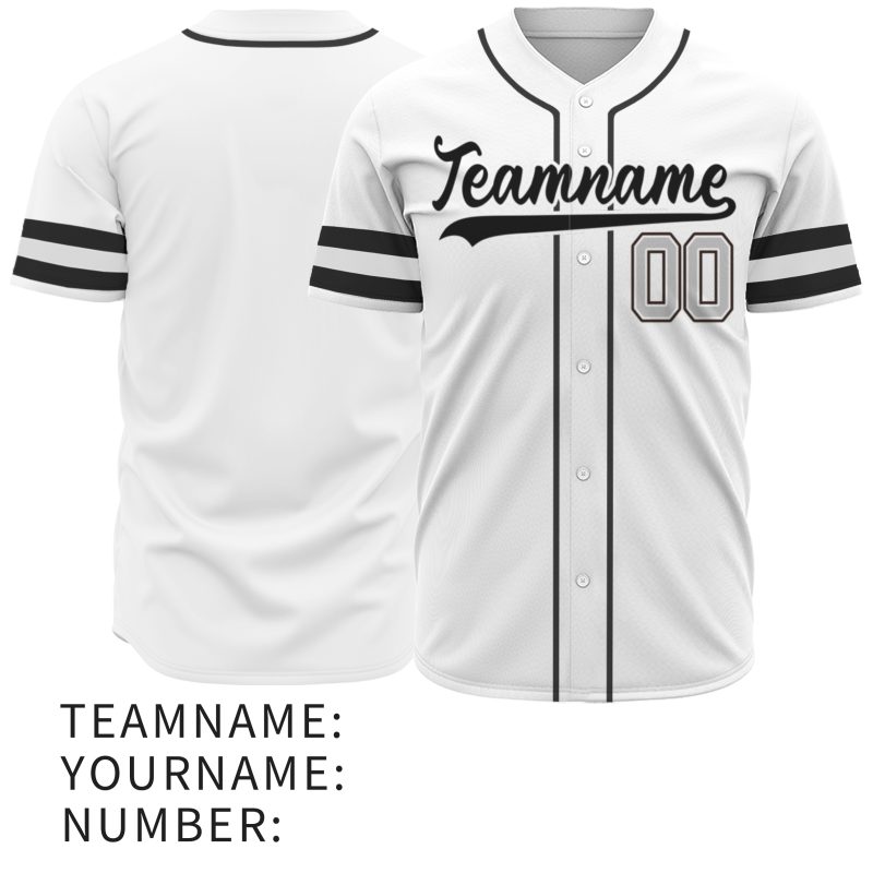 Custom White Black-White Fashion Authentic Baseball Jersey