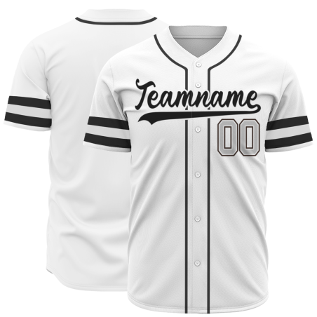 Custom White Black-White Fashion Authentic Baseball Jersey