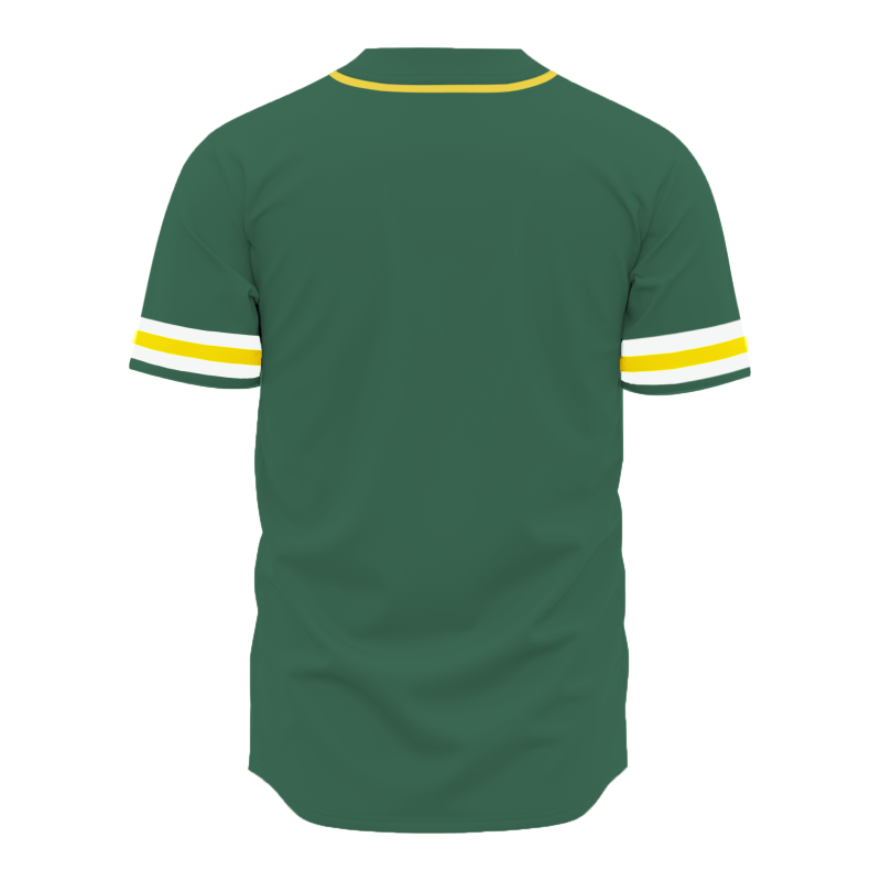 Custom Green White-Yellow Fashion Authentic Baseball Jersey