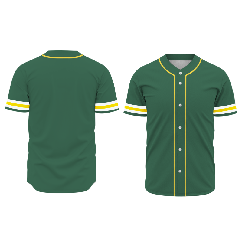 Custom Green White-Yellow Fashion Authentic Baseball Jersey