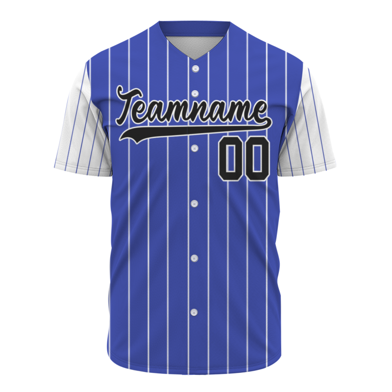 Custom Purple Black-White Stripe Fashion Design Full Button Authentic Baseball Jersey