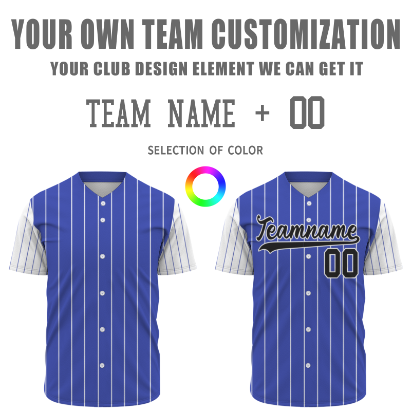 Custom Purple Black-White Stripe Fashion Design Full Button Authentic Baseball Jersey