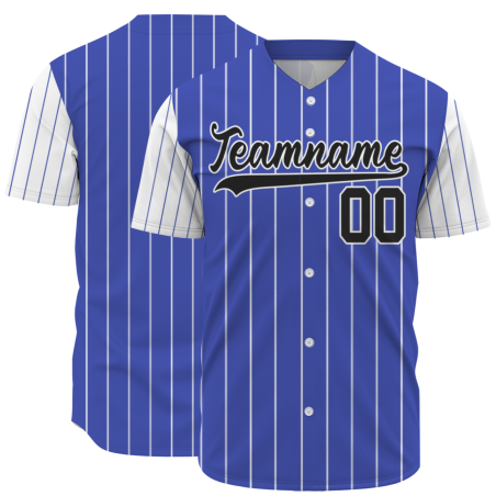 Custom Purple Black-White Stripe Fashion Design Full Button Authentic Baseball Jersey