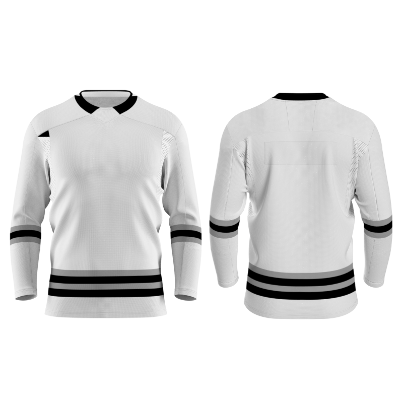 Custom White Black-Gray Personalized Fashion Hockey Jersey