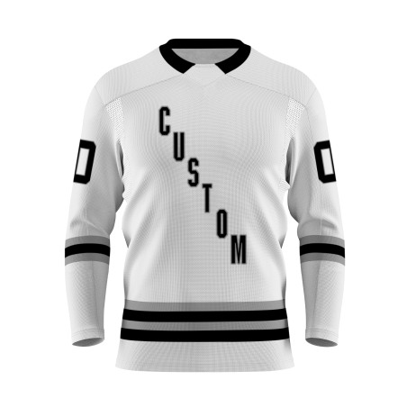 Custom White Black-Gray Personalized Fashion Hockey Jersey