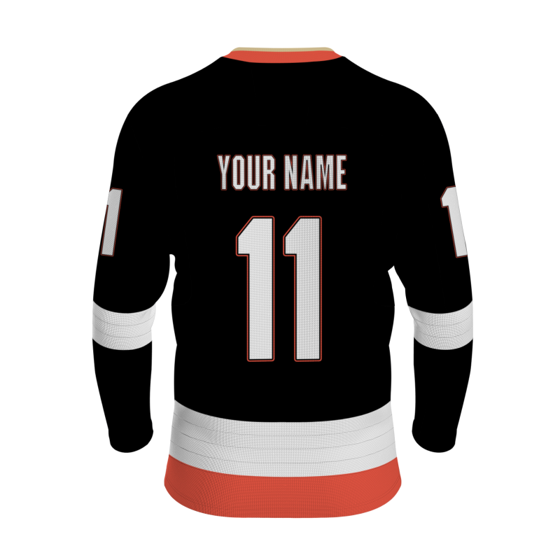 Custom Black Old-Gold-Black Classical Style Hockey Jersey