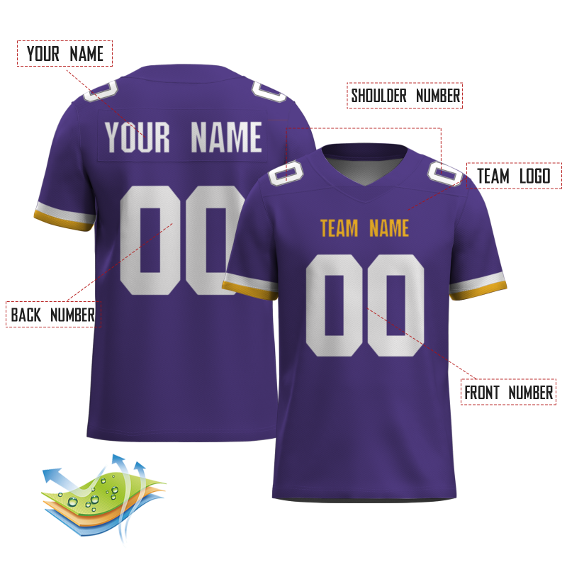 Custom Purple White Classical Style Mesh Authentic Football Jersey