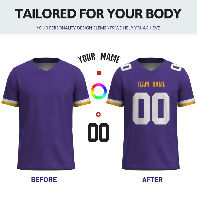 Custom Purple White Classical Style Mesh Authentic Football Jersey