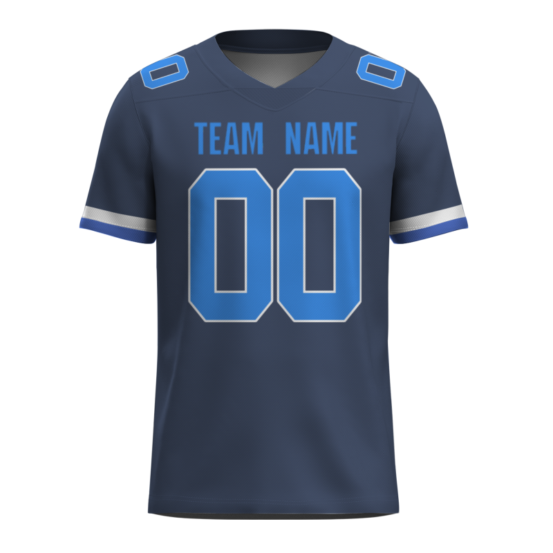 Custom Indigo Blue-White Classical Style Mesh Authentic Football Jersey