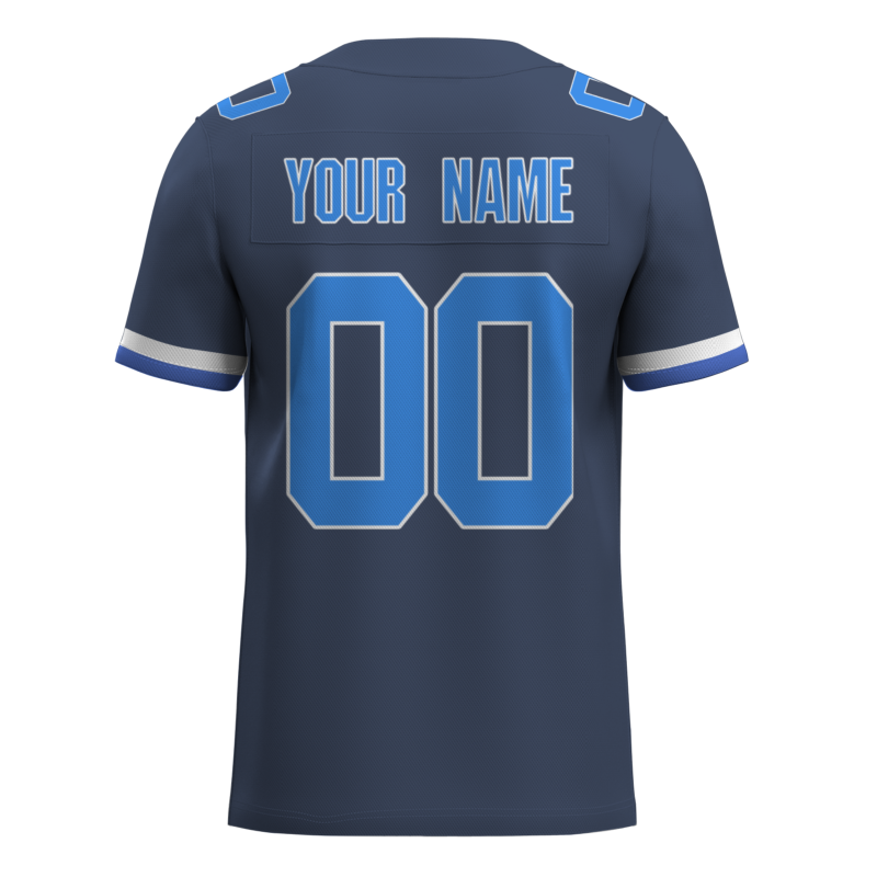 Custom Indigo Blue-White Classical Style Mesh Authentic Football Jersey