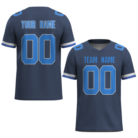 Custom Indigo Blue-White Classical Style Mesh Authentic Football Jersey