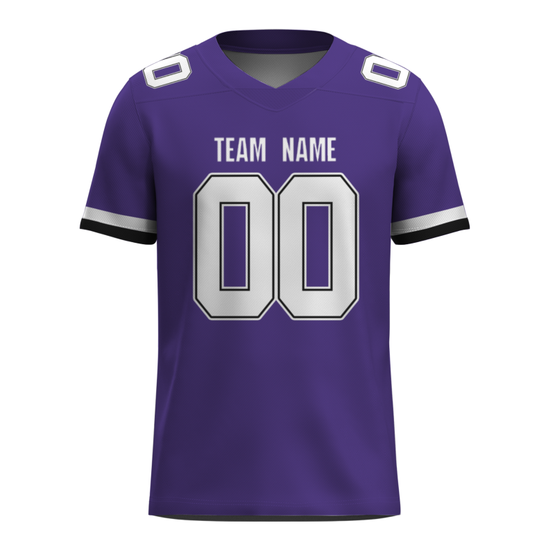 Custom Purple White-Black Classical Style Mesh Authentic Football Jersey