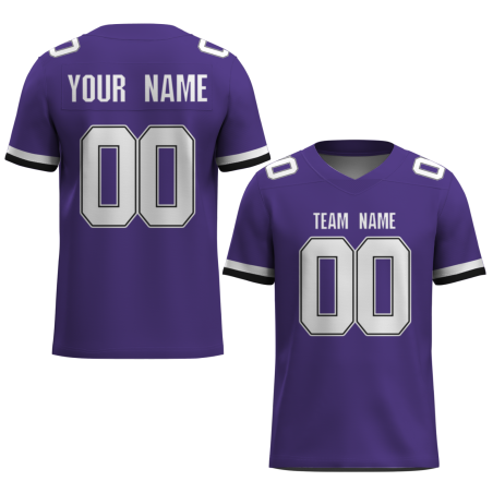 Custom Purple White-Black Classical Style Mesh Authentic Football Jersey