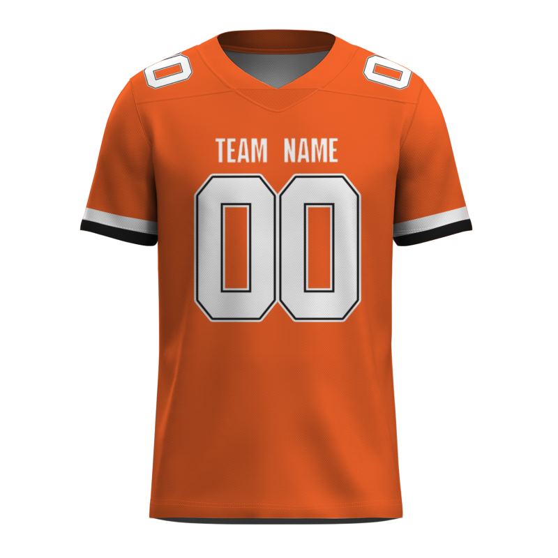 Custom Orange White-Black Classical Style Mesh Authentic Football Jersey