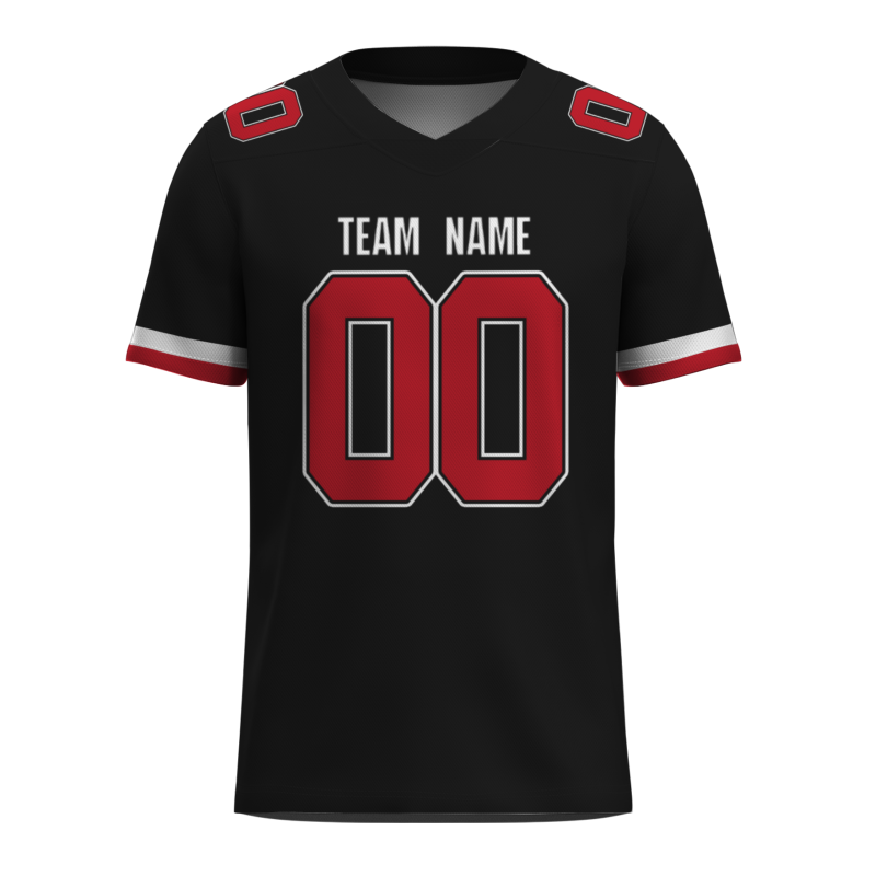 Custom Black Dark Red-White Classical Style Mesh Authentic Football Jersey