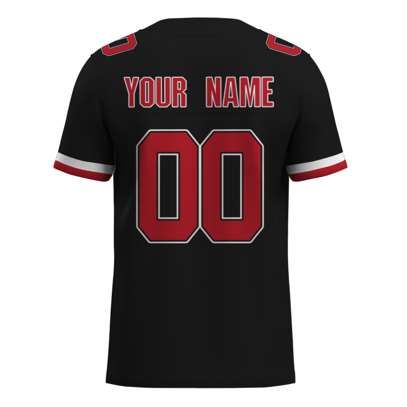 Custom Black Dark Red-White Classical Style Mesh Authentic Football Jersey