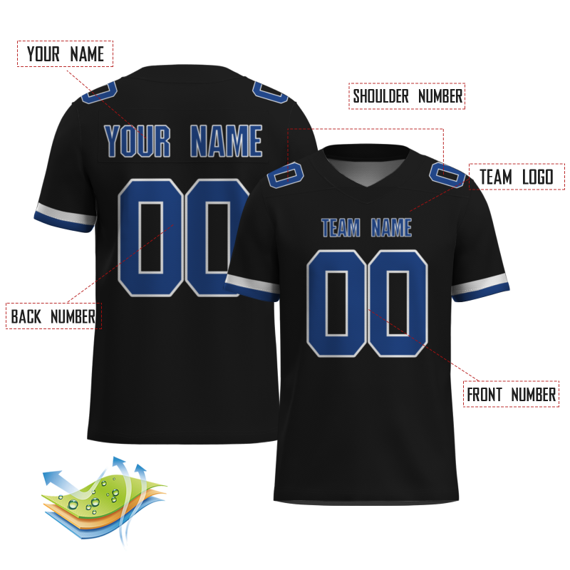 Custom Midnight Blue Indigo-White Classical Style Mesh Authentic Football Jersey