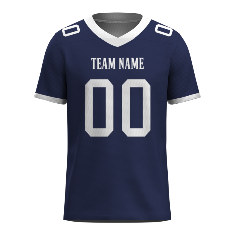 Custom Indigo White Classical Style Mesh Authentic Football Jersey