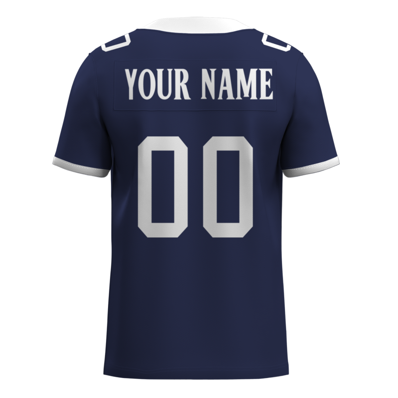 Custom Indigo White Classical Style Mesh Authentic Football Jersey