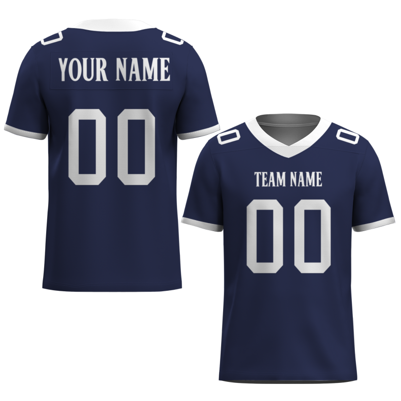 Custom Indigo White Classical Style Mesh Authentic Football Jersey