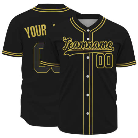 Custom Black Yellow-Black Classic Style Authentic Baseball Jersey