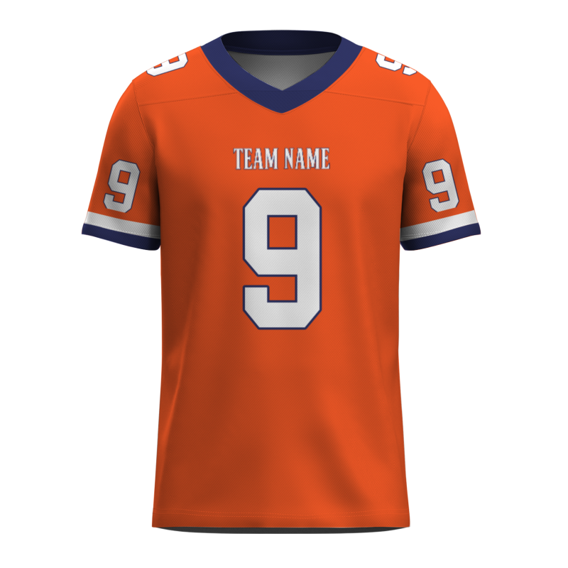 Custom Orange White-Dark Purple Classical Style Mesh Authentic Football Jersey