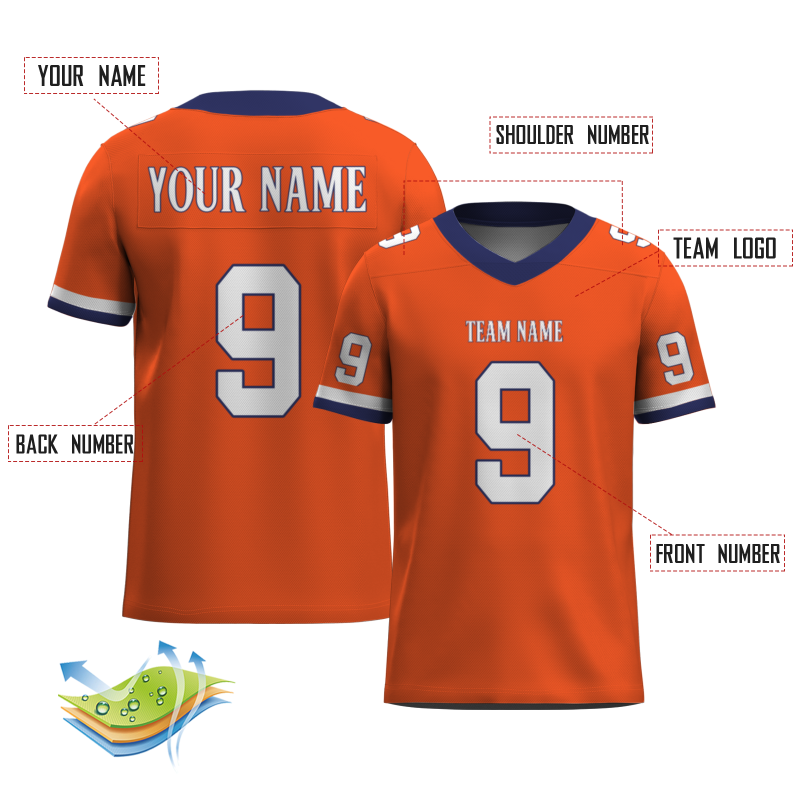 Custom Orange White-Dark Purple Classical Style Mesh Authentic Football Jersey