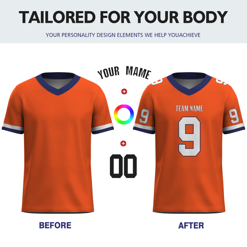 Custom Orange White-Dark Purple Classical Style Mesh Authentic Football Jersey