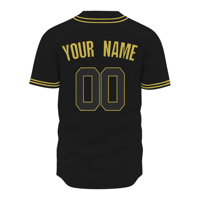 Custom Black Yellow-Black Classic Style Authentic Baseball Jersey