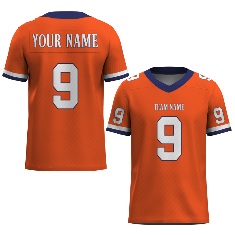 Custom Orange White-Dark Purple Classical Style Mesh Authentic Football Jersey