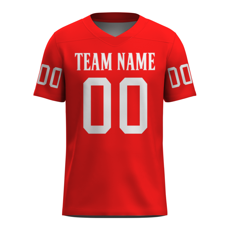 Custom Light Red White Classical Style Mesh Authentic Football Jersey