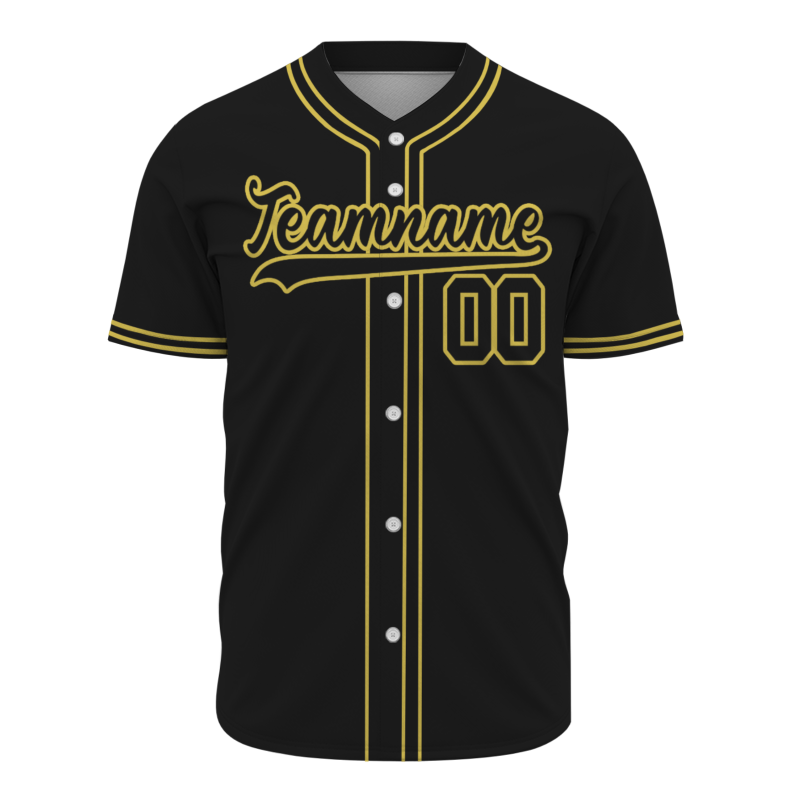 Custom Black Yellow-Black Classic Style Authentic Baseball Jersey