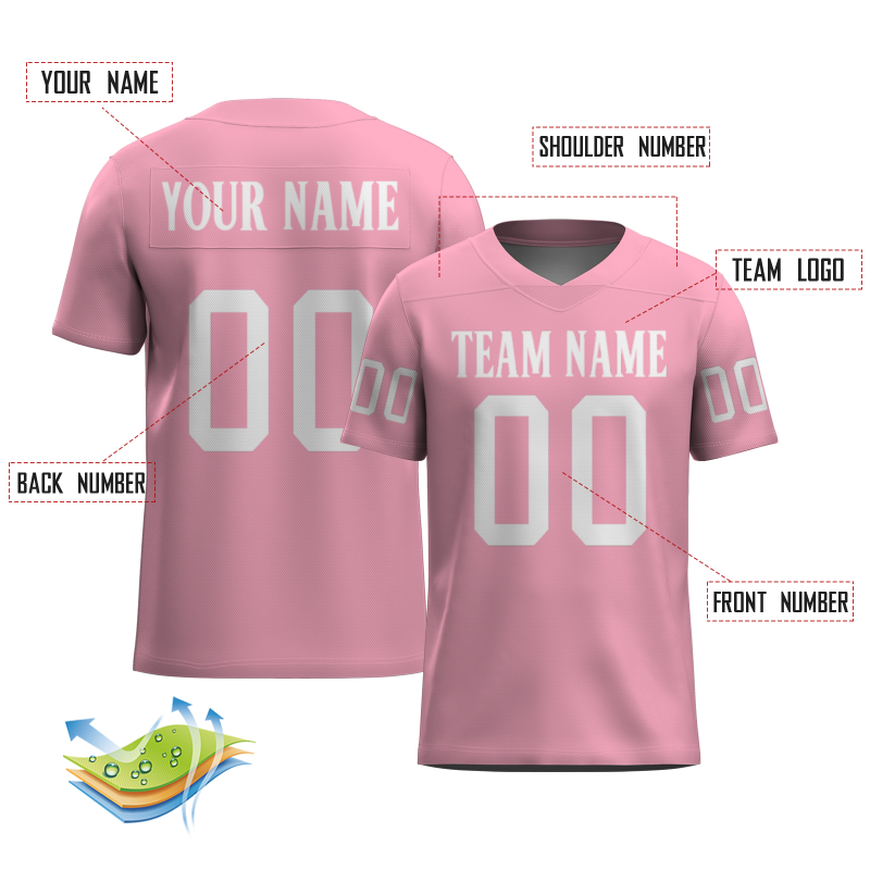 Custom Pink White Classical Style Mesh Authentic Football Jersey