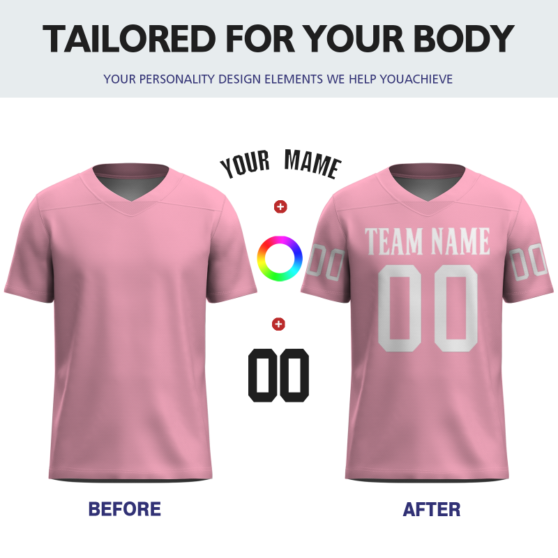 Custom Pink White Classical Style Mesh Authentic Football Jersey