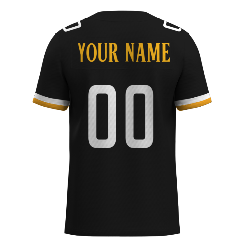 Custom Black Yellow White Classical Style Mesh Authentic Football Jersey