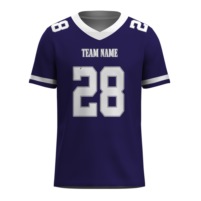 Custom Dark Blue White-Black Classical Style Mesh Authentic Football Jersey