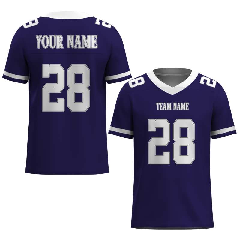 Custom Dark Blue White-Black Classical Style Mesh Authentic Football Jersey