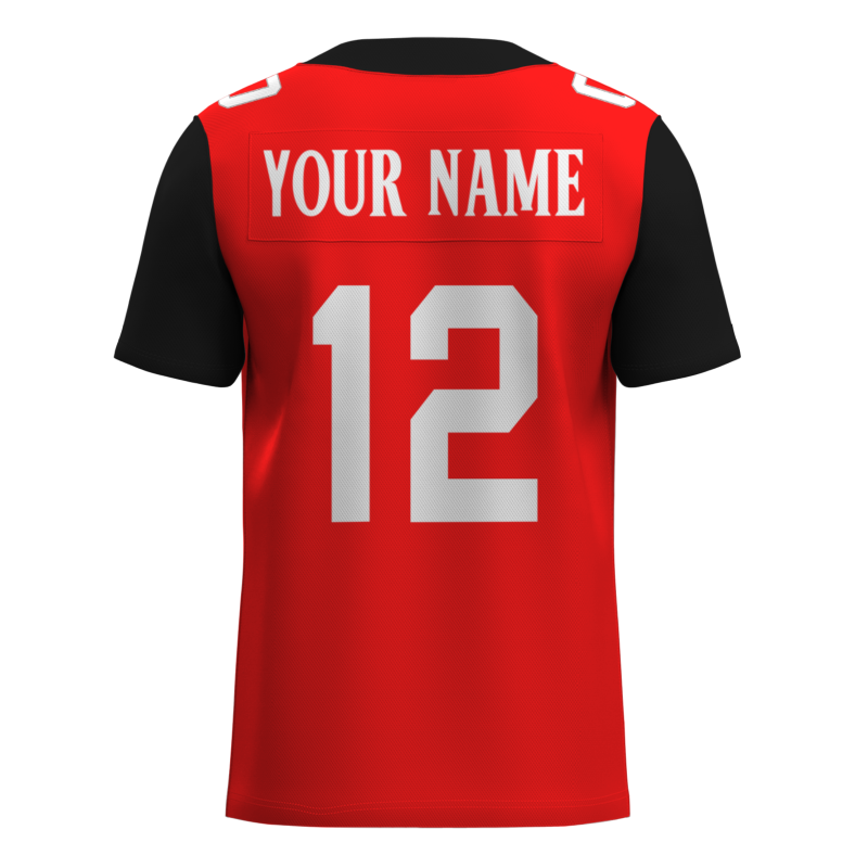 Custom Red Black White Fashion Outdoor Authentic Football Jersey